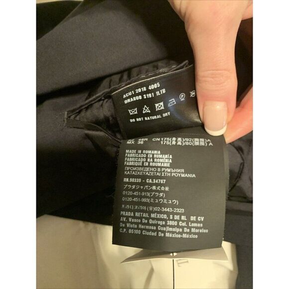 Prada Mens Authentic Solid Black Long Sleeve Blazer Jacket IT 46 US 36 Small - Picture 9 of 11